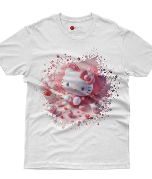 Hello kitty tee shirt - Hello Kitty with heart cute graphic tees - Unisex novelty cotton t shirt - Lusy Store LLC