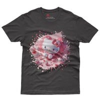 Hello kitty tee shirt - Hello Kitty with heart cute graphic tees - Unisex novelty cotton t shirt - Lusy Store LLC