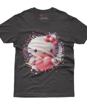 Hello kitty tee shirt - Hello Kitty with heart cute graphic tees - Unisex novelty cotton t shirt - Lusy Store LLC