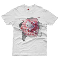 Hello kitty tee shirt - Hello Kitty with heart funny graphic tees - Unisex novelty cotton t shirt White