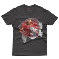 Hello kitty tee shirt - Ironman Hello Kitty funny graphic tees - Unisex novelty cotton t shirt - Lusy Store LLC