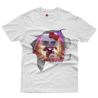 Hello kitty tee shirt - Ironman Hello Kitty funny graphic tees - Unisex novelty cotton t shirt White
