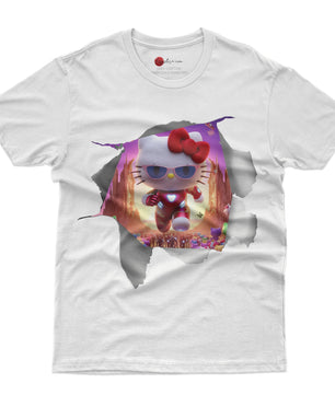 Hello kitty tee shirt - Ironman Hello Kitty funny graphic tees - Unisex novelty cotton t shirt - Lusy Store LLC