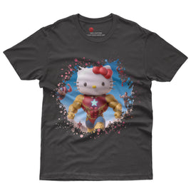 Hello kitty tee shirt - Ironman Kitty cute graphic tees - Unisex novelty cotton t shirt - Lusy Store LLC