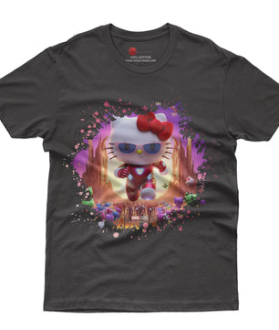 Hello kitty tee shirt - Ironman Kitty cute graphic tees - Unisex novelty cotton t shirt - Lusy Store LLC