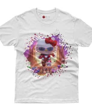 Hello kitty tee shirt - Ironman Kitty cute graphic tees - Unisex novelty cotton t shirt - Lusy Store LLC