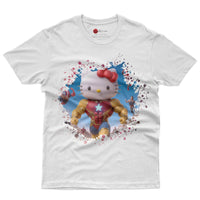 Hello kitty tee shirt - Ironman Kitty cute graphic tees - Unisex novelty cotton t shirt - Lusy Store LLC