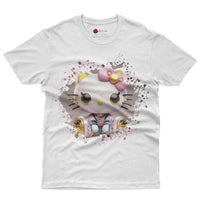 Hello kitty tee shirt - Luxury cute graphic tees - Unisex novelty cotton t shirt White