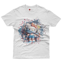 Hello kitty tee shirt - Luxury cute graphic tees - Unisex novelty cotton t shirt - Lusy Store LLC