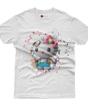 Hello kitty tee shirt - Luxury cute graphic tees - Unisex novelty cotton t shirt - Lusy Store LLC