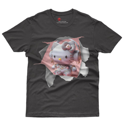 Hello kitty tee shirt - Luxury kitty funny graphic tees - Unisex novelty cotton t shirt Black