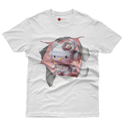 Hello kitty tee shirt - Luxury kitty funny graphic tees - Unisex novelty cotton t shirt White