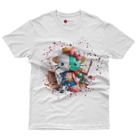 Hello kitty tee shirt - One Piece Kitty cute graphic tees - Unisex novelty cotton t shirt White