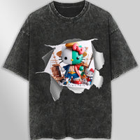 Hello kitty tee shirt - One Piece kitty funny graphic tees - Unisex wide sleeve style Dark Gray