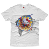 Hello kitty tee shirt - Spiderman Hello Kitty funny graphic tees - Unisex novelty cotton t shirt White