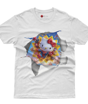 Hello kitty tee shirt - Spiderman Hello Kitty funny graphic tees - Unisex novelty cotton t shirt - Lusy Store LLC