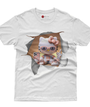 Hello kitty tee shirt - Sport kitty cute funny graphic tees - Unisex novelty cotton t shirt - Lusy Store LLC