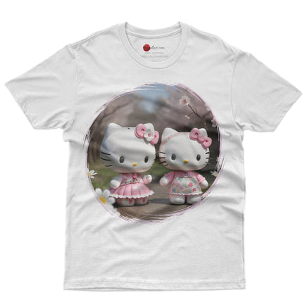 Hello kitty tee shirt - Spring cute funny graphic tees - Unisex novelty cotton t shirt - Lusy Store LLC