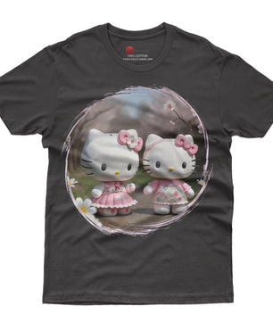 Hello kitty tee shirt - Spring cute funny graphic tees - Unisex novelty cotton t shirt - Lusy Store LLC