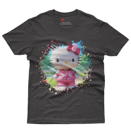 Hello kitty tee shirt - Spring cute funny graphic tees - Unisex novelty cotton t shirt - Lusy Store LLC