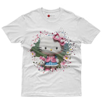 Hello kitty tee shirt - Spring cute funny graphic tees - Unisex novelty cotton t shirt - Lusy Store LLC