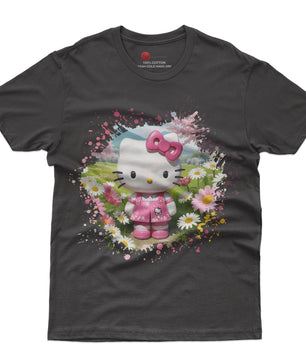 Hello kitty tee shirt - Spring cute funny graphic tees - Unisex novelty cotton t shirt - Lusy Store LLC