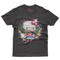 Hello kitty tee shirt - Spring cute funny graphic tees - Unisex novelty cotton t shirt Black