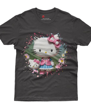 Hello kitty tee shirt - Spring cute funny graphic tees - Unisex novelty cotton t shirt - Lusy Store LLC