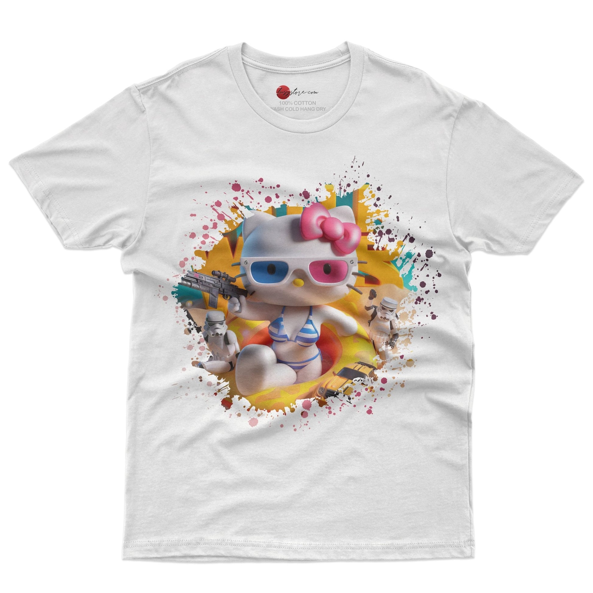 Hello kitty tee shirt - Starwars funny graphic tees - Unisex novelty cotton t shirt - Lusy Store LLC