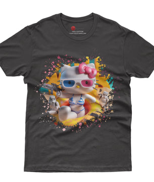 Hello kitty tee shirt - Starwars funny graphic tees - Unisex novelty cotton t shirt - Lusy Store LLC