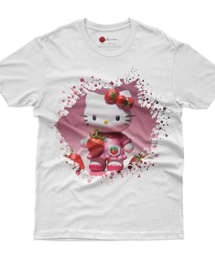 Hello kitty tee shirt - Strawberry Hello Kitty cute funny graphic tees - Unisex novelty cotton t shirt - Lusy Store LLC