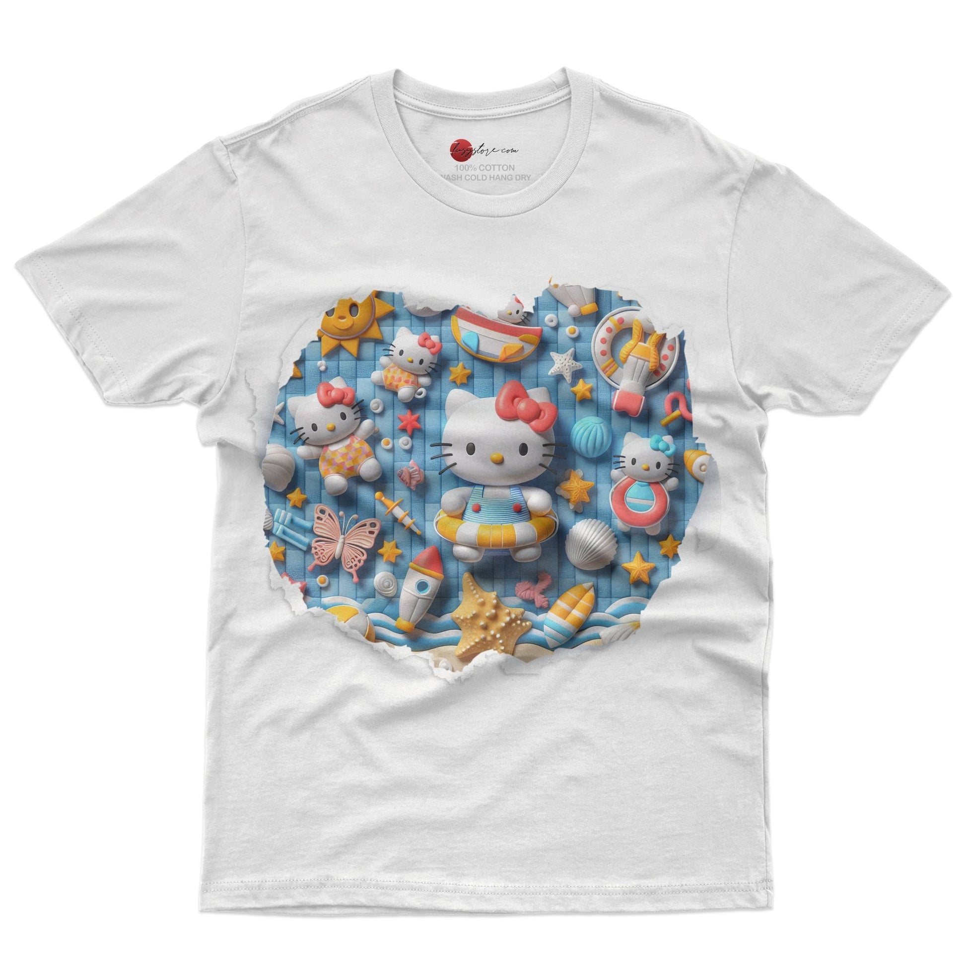 Hello kitty tee shirt - Summer funny graphic tees - Unisex novelty cotton t shirt - Lusy Store LLC