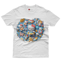 Hello kitty tee shirt - Summer funny graphic tees - Unisex novelty cotton t shirt White