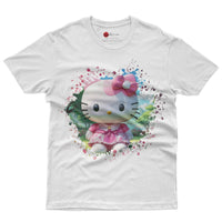 Hello kitty tee shirt - Summer funny graphic tees - Unisex novelty cotton t shirt White