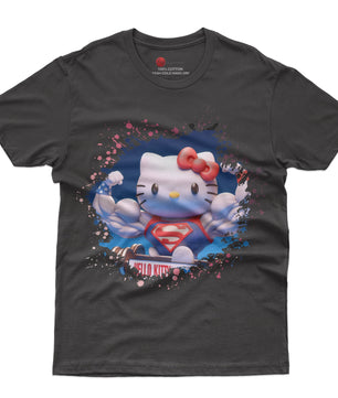 Hello kitty tee shirt - Supperman cute graphic tees - Unisex novelty cotton t shirt - Lusy Store LLC