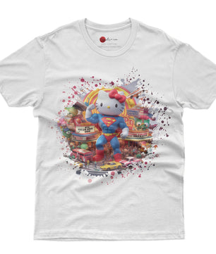 Hello kitty tee shirt - Supperman cute graphic tees - Unisex novelty cotton t shirt - Lusy Store LLC