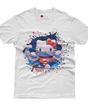 Hello kitty tee shirt - Supperman cute graphic tees - Unisex novelty cotton t shirt - Lusy Store LLC