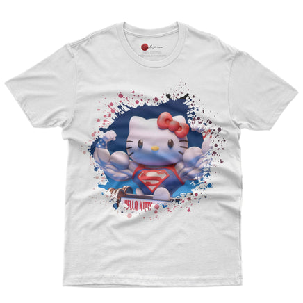 Hello kitty tee shirt - Supperman cute graphic tees - Unisex novelty cotton t shirt - Lusy Store LLC