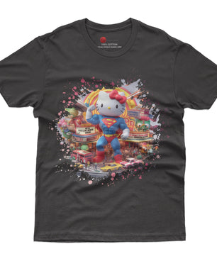 Hello kitty tee shirt - Supperman cute graphic tees - Unisex novelty cotton t shirt - Lusy Store LLC