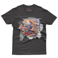 Hello kitty tee shirt - Supperman funny graphic tees - Unisex novelty cotton t shirt Black