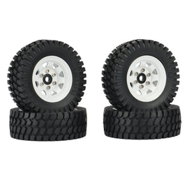 Lusy Store LLC 1.55 Metal Beadlock Wheel Rim Tire Set for 1/10 RC Crawler Car Toys