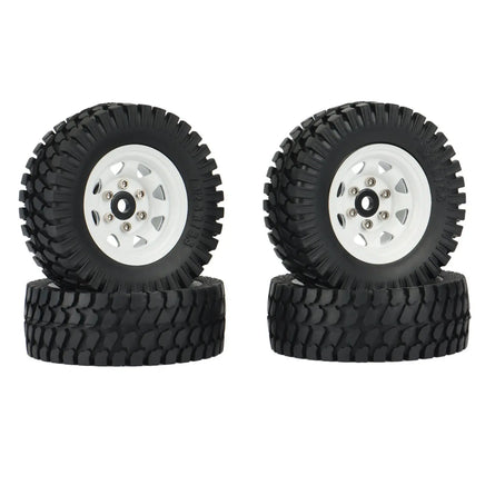 Lusy Store LLC 1.55 Metal Beadlock Wheel Rim Tire Set for 1/10 RC Crawler Car Toys