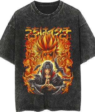 Itachi tee shirt - Streetwear fashion cotton casual black tops - Short sleeve vintage tee - Lusy Store LLC