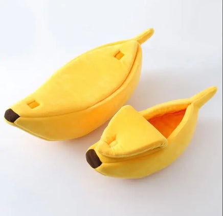 Portable Banana Pet Bed Yellow Large