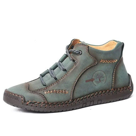 Genuine Leather Snow Boots V1Green