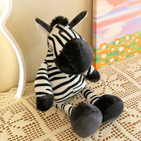 Jungle Animal Plush Toy Black & White Zebra1 25cm