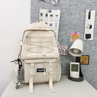 Junior High School Student Backpack for High School and Junior High School Students White Single Bag
