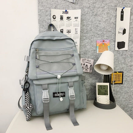 Junior High School Student Backpack for High School and Junior High School Students Gray Shoulder Bag