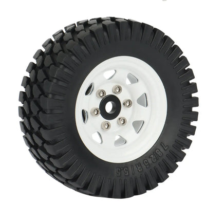 Lusy Store LLC 1.55 Metal Beadlock Wheel Rim Tire Set for 1/10 RC Crawler Car Toys