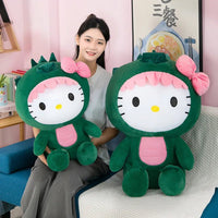 Kawaii Hello Kitty Dinosaur Plush Toy Cartoon Decoration Sleeping Throw Pillow Gift - Lusy Store LLC